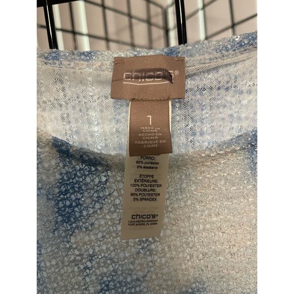 Chico's Floral Knit Top Women's Size 1 - Picture 4 of 4